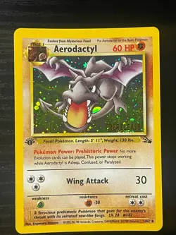 Pokemon TCG RARE COSMOS Aerodactyl Prerelease Promo Holo Foil Near Mint European - Image 1