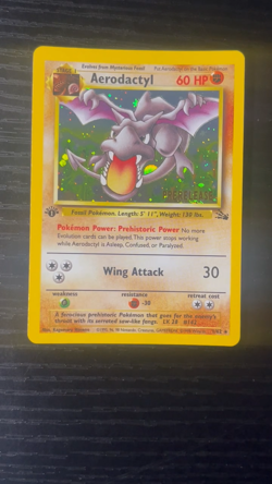 Pokemon TCG RARE COSMOS Aerodactyl Prerelease Promo Holo Foil Near Mint European - Image 2
