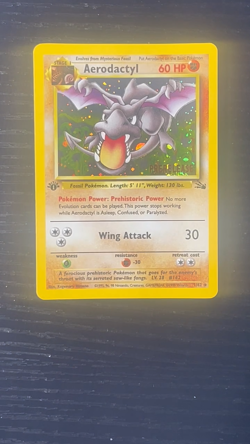 Pokemon TCG RARE COSMOS Aerodactyl Prerelease Promo Holo Foil Near Mint European - Image 2