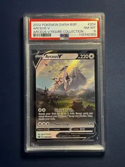 2022 Pokemon SWSH BSP Arceus V Arceus V Figure Collection #SWSH 204 PSA 8 - Image 1