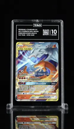 Pokemon Reshiram & Charizard GX Tag Team 20/214 Unbroken Bonds TAG 10 Gem Mint - Image 1