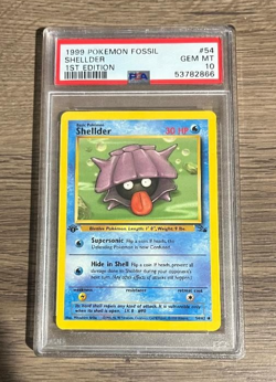 1999 POKEMON FOSSIL SHELLDER 1ST EDITION PSA 10 & 1999 NIDORINO PSA 7 LOT - Image 2