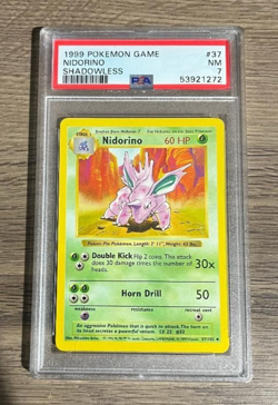 1999 POKEMON FOSSIL SHELLDER 1ST EDITION PSA 10 & 1999 NIDORINO PSA 7 LOT - Image 3