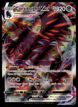 Pokemon TCG SWSH05: Battle Styles #110/163 Corviknight VMAX Holo NM - Image 1