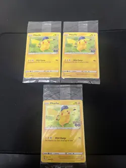 Pokemon Go Pikachu Promo Holo 028/078 Near Mint Condition Sealed Lot of 3 - Image 1