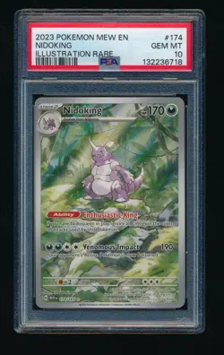 PSA 10 NIDOKING 174/165 MEW SCARLET & VIOLET ILLUSTRATION RARE 2023 POKEMON TCG - Image 1