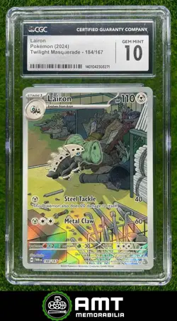 Lairon CGC 10 2024 Pokemon SV Twilight Masquerade - TWM EN #184/167 0827 - Image 1