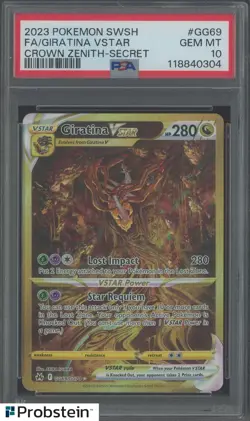 2023 POKEMON SWSH CROWN ZENITH SECRET #GG69 FA GIRATINA VSTAR PSA 10 GEM MINT - Image 1