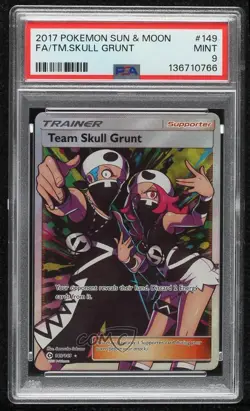 Full Art - Team Skull Grunt Pokemon Sun & Moon Base PSA 9 MINT - Image 1