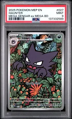 2025 PSA 9 Graded Pokemon Haunter 027 Mega Gengar EX Mega Battle Deck - Image 1