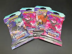 Pokemon TCG Sword and Shield Chilling Reign - 4 Sealed Sleeved Booster Packs - Image 1