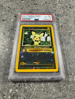 Pokemon TCG Cards Pichu 35 WOTC Black Star Promo Reverse Holo PSA 8 NM-MT STRONG - Image 1