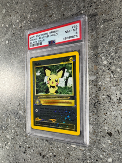 Pokemon TCG Cards Pichu 35 WOTC Black Star Promo Reverse Holo PSA 8 NM-MT STRONG - Image 4