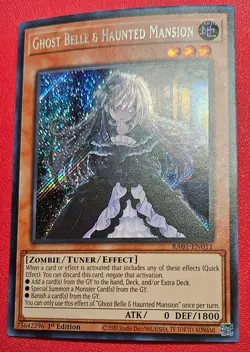 1x Yu-Gi-Oh! Ghost Belle & Haunted Mansion - RA01-EN011 - Secret - 1st Ed - NM - Image 1