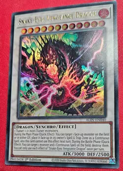 1x Yu-Gi-Oh! Snake-Eyes Vengeance Dragon - ALIN-EN040 - Ultra Rare - 1st Ed - NM - Image 1