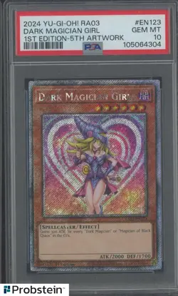 2024 YU-GI-OH! RA03 1ST ED 5TH ARTWORK #EN123 DARK MAGICIAN GIRL PSA 10 GEM MINT - Image 1