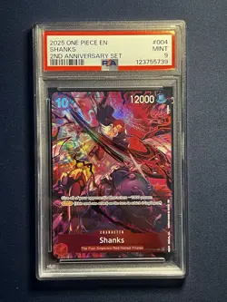 2025 ONE PIECE ENGLISH VERSION 2ND ANNIVERSARY SET #004 SHANKS PSA 9 - Image 1