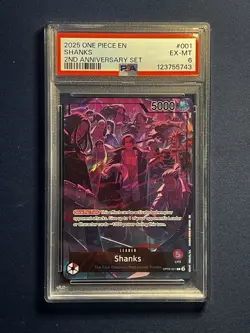 2025 ONE PIECE ENGLISH VERSION 2ND ANNIVERSARY SET #001 SHANKS PSA 6 - Image 1