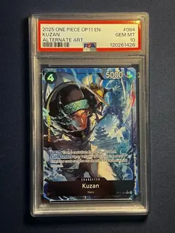 2025 ONE PIECE OP11-A FIST OF DIVINE SPEED 084 KUZAN ALTERNATE ART PSA 10 - Image 1