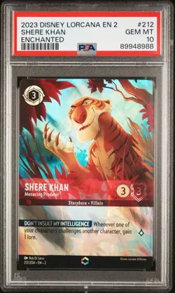 Disney Lorcana Shere Khan Menacing Predator Enchanted #212/204 PSA 10 - Image 1