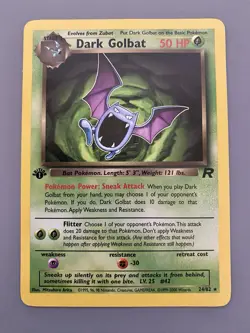 1st Edition Dark Golbat 24/82 Team Rocket Set Rare Vintage Pokemon Card - NM - Image 1