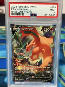 2022 Pokemon Charizard V #154 SWSH Sword & Shield Brilliant Stars PSA 9 - Image 1
