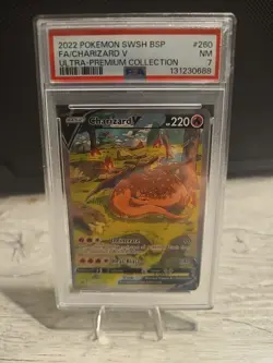 2022 Pokemon Charizard V Full Art UPC SWSH260 Sword And Shield PSA 7 NM - Image 1