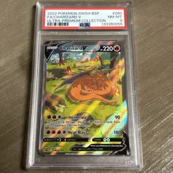 2022 POKEMON SWSH BLACK STAR PROMO #260 FULL ART/CHARIZARD V PSA 9 NM-MT - Image 1