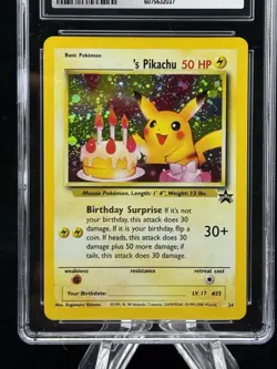 Birthday Pikachu Holo #24 Black Star Promo Pokemon CGC 9 🎂🎈 - Image 2