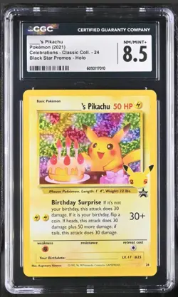 Pokemon Celebration Classic Collection Birthday Pikachu Black Star Promo CGC 8.5 - Image 1