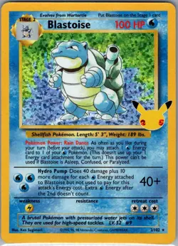 Blastoise 2/102 Celebrations: Classic Collection - Pokemon Card - NM - Image 1
