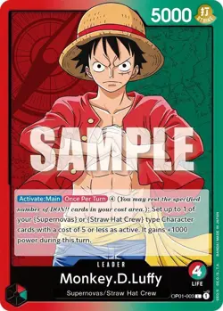 One Piece Card Game - Monkey.D.Luffy (Demo Deck) OP01-003 NM - Image 1