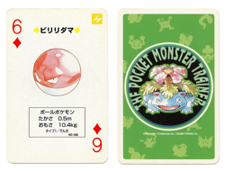 1996 Vintage Voltorb 6 of Diamonds Japan Original Playing Cards Pokemon Green - Image 1