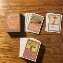 MTG: Vintage ‘94 Red Revised (3rd Ed) 80 Card Lot With Empty / Open Starter Box - Image 1