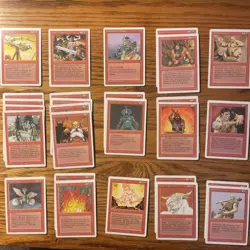 MTG: Vintage ‘94 Red Revised (3rd Ed) 80 Card Lot With Empty / Open Starter Box - Image 3