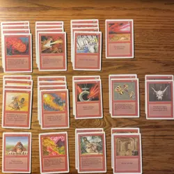 MTG: Vintage ‘94 Red Revised (3rd Ed) 80 Card Lot With Empty / Open Starter Box - Image 4