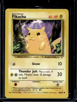 1999 Pokemon Unlimited Pikachu E3 Stamped Yellow Cheeks #58/102 - Image 1