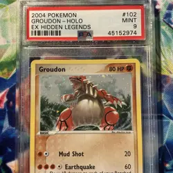 Pokemon 2004 Groudon Holo #102/101 EX Hidden Legends PSA 9 Mint Secret Rare - Image 2