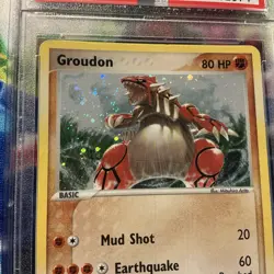Pokemon 2004 Groudon Holo #102/101 EX Hidden Legends PSA 9 Mint Secret Rare - Image 5