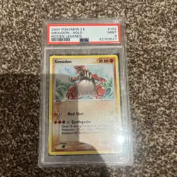 PSA 9 Groudon Holo 102/101 Secret Rare EX Hidden Legends 2004 Pokemon Card - Image 1