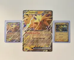Pokemon 151 Electabuzz 125/165 Cosmos Holo, Zapdos ex SVP 049 & Jumbo Zapdos - Image 1