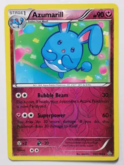 REVERSE HOLO Azumarill 103/160 NM / M - XY Primal Clash Pokemon Card - MAHOU Art - Image 1