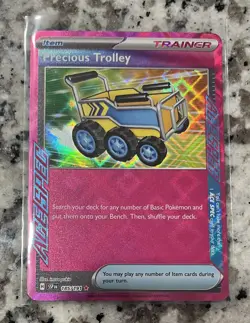 Pokemon TCG Precious Trolley 185/191 Sv08: Surging Sparks ACE SPEC Holo - Image 1
