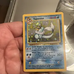 Pokemon TCG Vaporeon 12/64 Jungle Set Holo Rare WOTC 1999 LP Vintage - Image 1