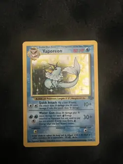 Pokemon TCG Vaporeon 12/64 Jungle Set Holo Rare WOTC 1999 LP Vintage - Image 4