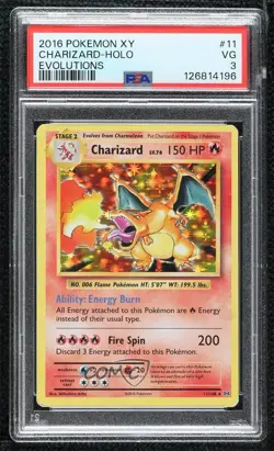 Charizard Holo Pokemon XY Evolutions 20th Anniversary PSA 3 - Image 1