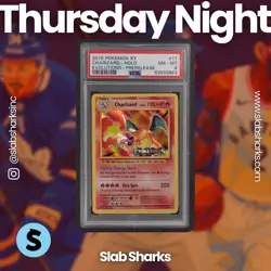 2016 POKEMON XY EVOLUTIONS #11/108 CHARIZARD PRE RELEASE STAMP HOLO PSA 8 - Image 1
