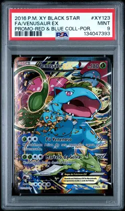2016 POKEMON XY BLACK STAR PROMO #XY123 FULL ART/VENUSAUR EX PSA 9 - Image 1