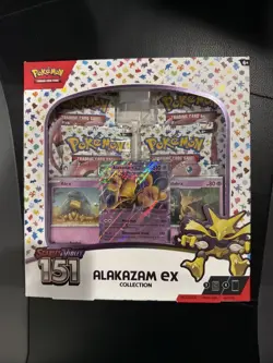 Pokemon TCG Scarlet and Violet - 151 Alakazam ex Collection Box - 4 Packs 820650855269 - Image 1