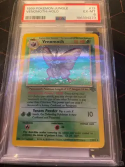1999 Pokemon Jungle Venomoth Holo PSA 6 - Image 1